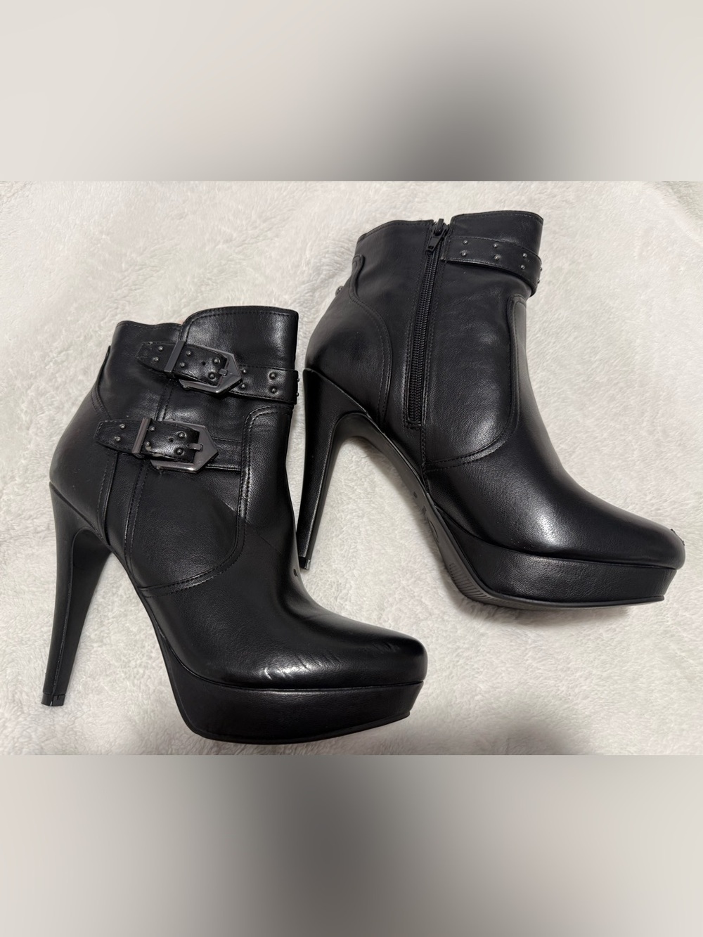 Guess Platform Heel Ankle Black Boots